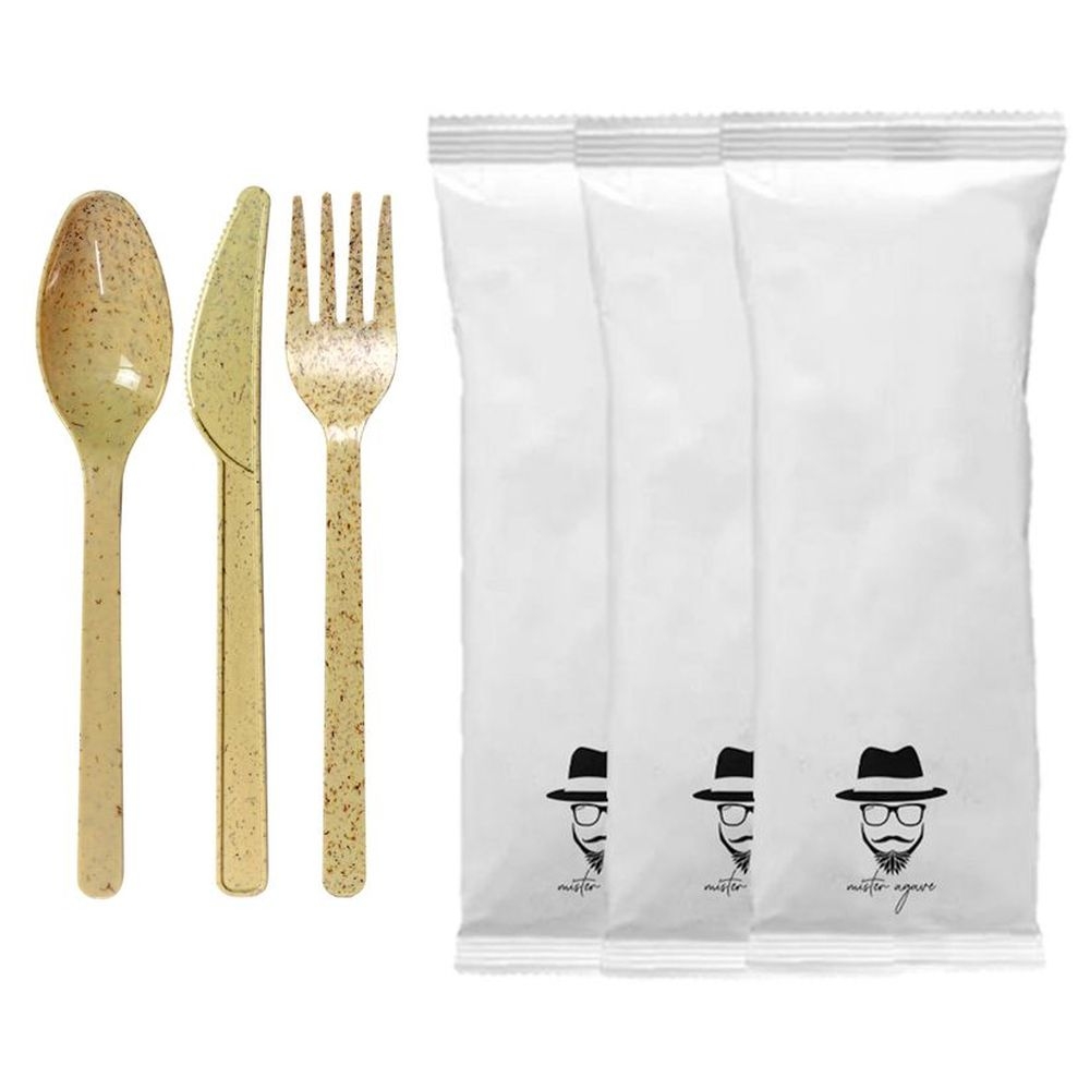 Mister Agave Natural Agave 4 Piece Cutlery Mix Pack -- 200 per case