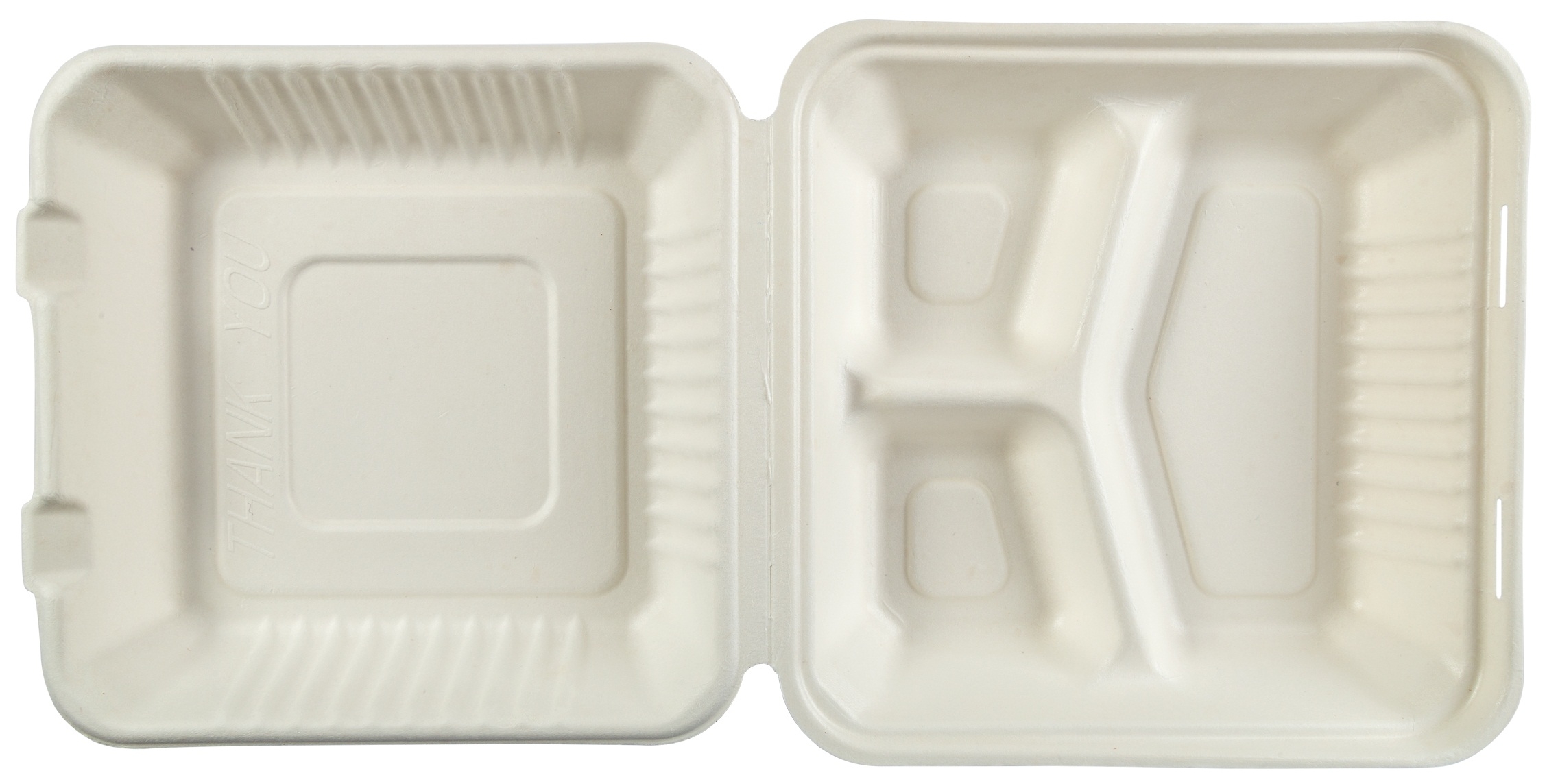 Primeware Plastic Large 3 Section Lined Hinged Lid Container, 9 x 9 inch -- 160 per case.
