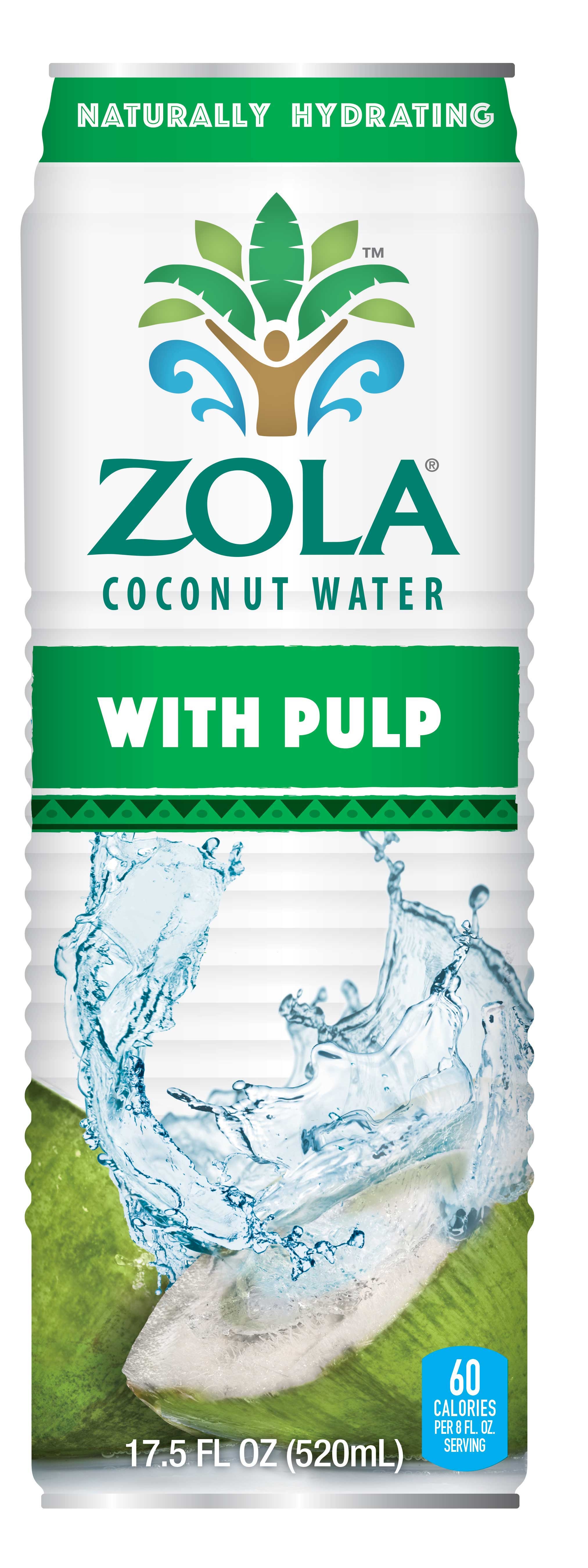 Zola Fruits of the World Coconut Water with Pulp, 17.5 Fluid Ounce -- 12 per case.