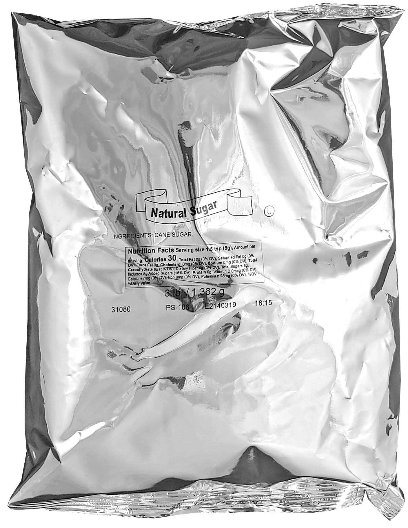 Beverage Solutions Natural Raw Sugar, 3 Pound -- 6 per case