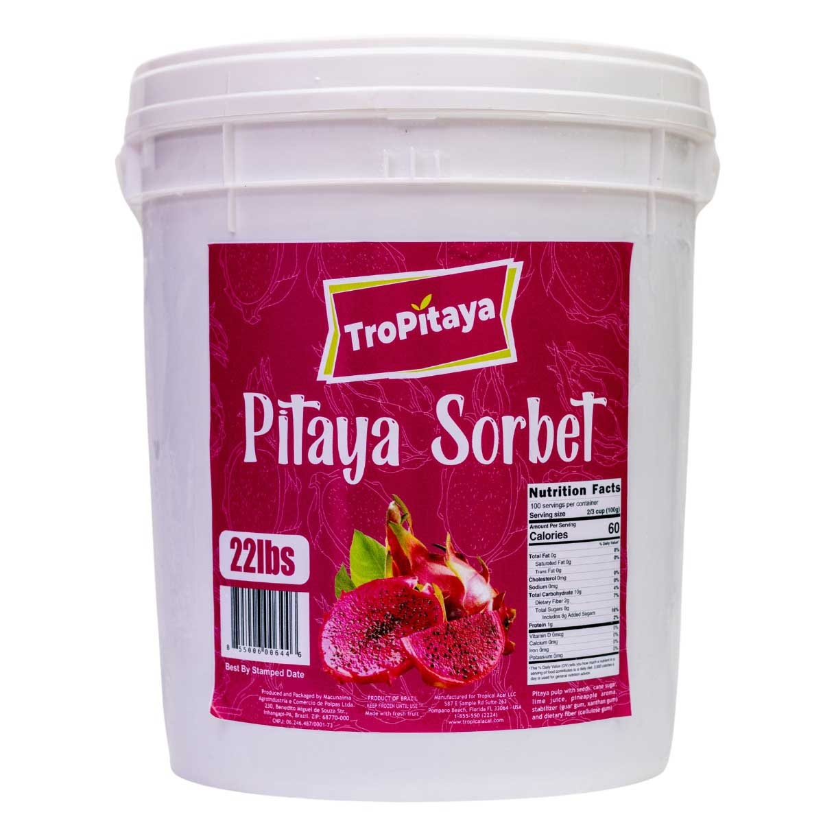 Tropical Acai Original Pitaya Sorbet, 22 Pound
