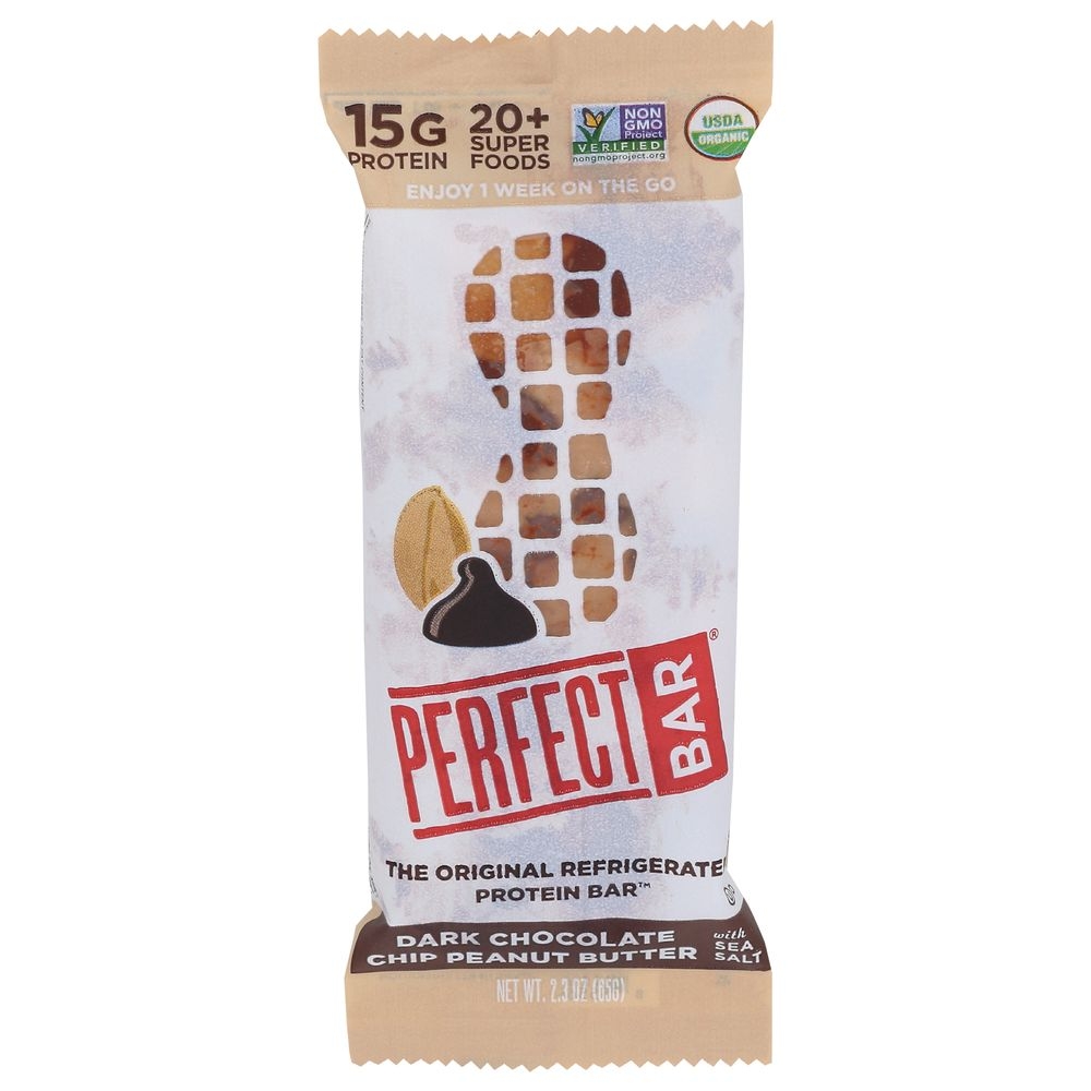 Perfect Organic Dark Chocolate Chip Peanut Butter Bar, 2.3 Ounce -- 8 per case.