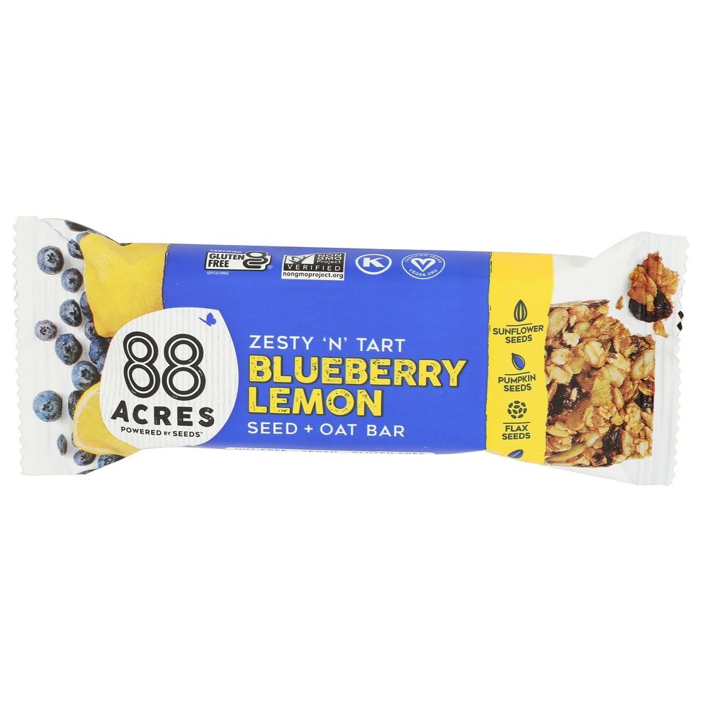 88 Acres Blueberry Lemon Seed Oat Bar, 1.6 Ounce -- 9 per case