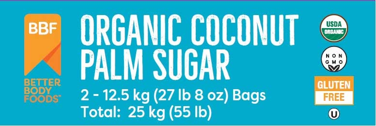 Betterbody Food Organic Coconut Sugar, 55 Pound