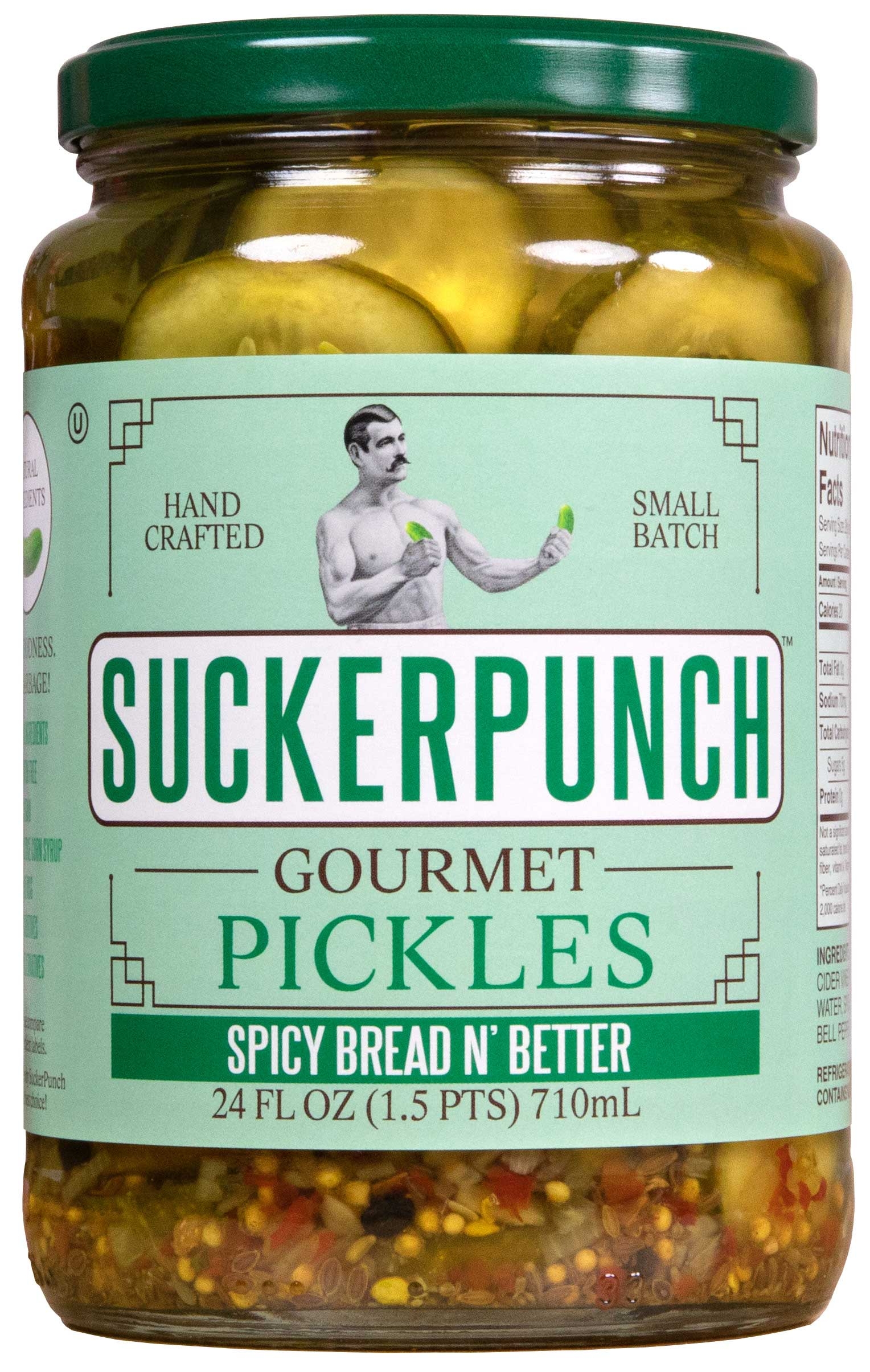 Sucker Punch Spicy Bread and Butter Pickles, 24 Ounce -- 6 per case