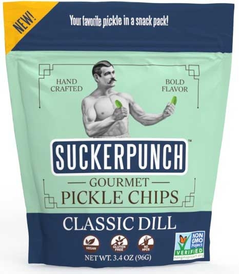 Suckerpunch Gourmet Classic Dill Pickle Chip, 3.4 Ounce -- 12 per case