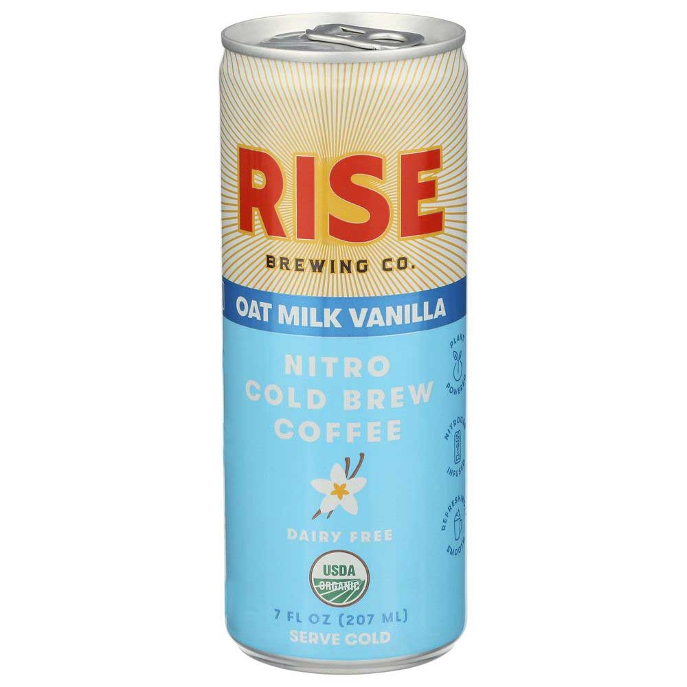 Rise Brewing Organic Oat Milk Vanilla Nitro Cold Brew Latte, 7 Fluid Ounce -- 12 per case