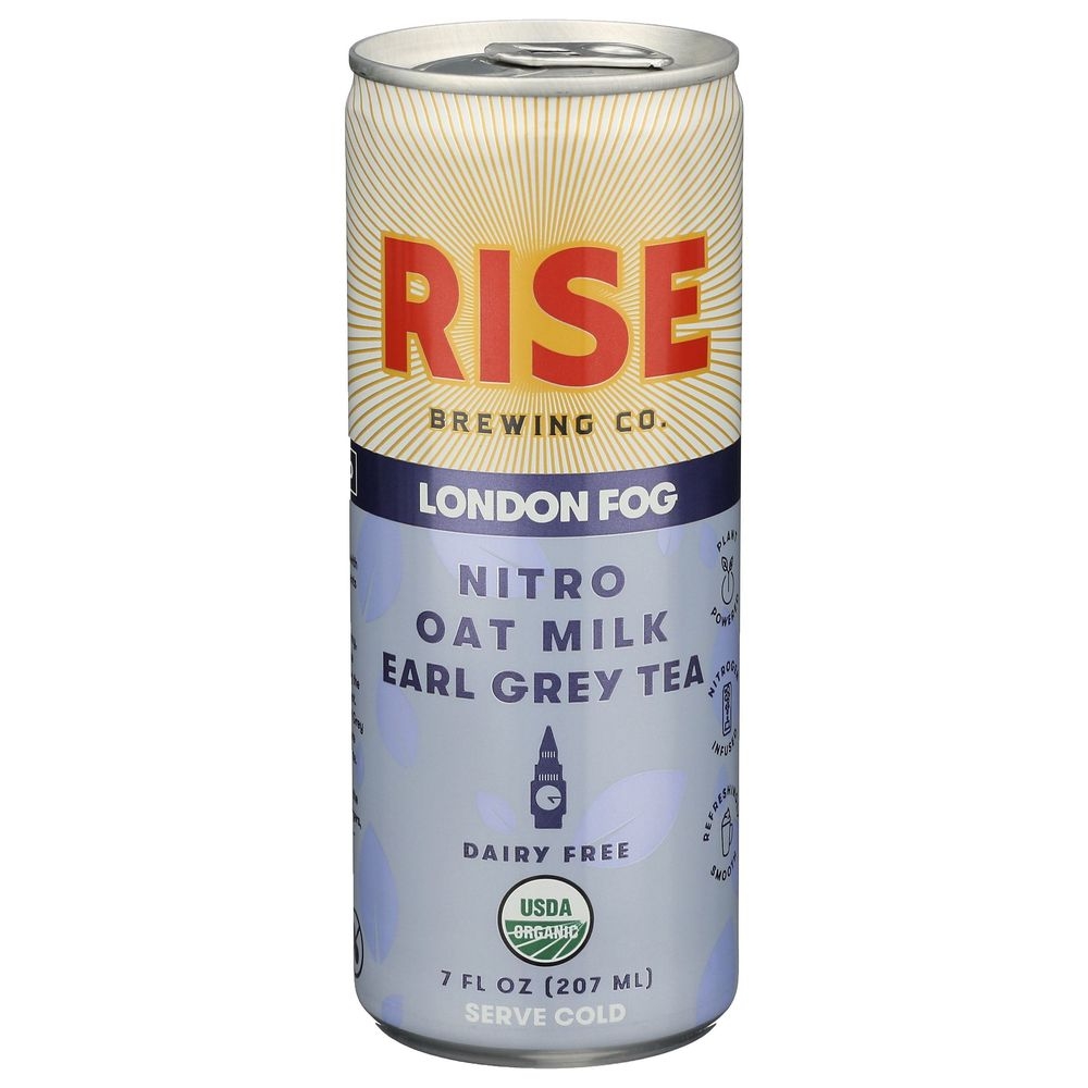 Rise Brewing Co Organic London Fog Nitro Earl Grey Tea Oat Milk Latte, 7 Ounce -- 12 per case