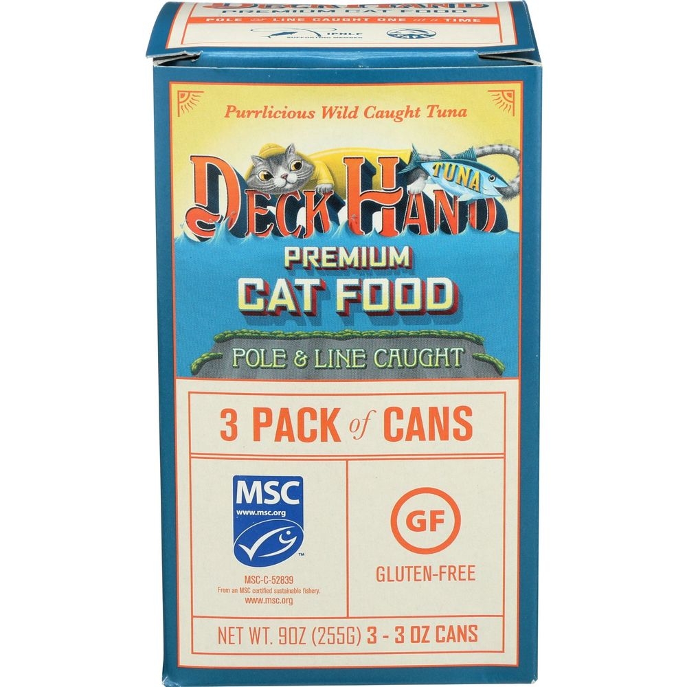 Deck Hand 3 Ounce Pole and Line Caught Tuna Premium Cat food, 3 count -- 8 per case
