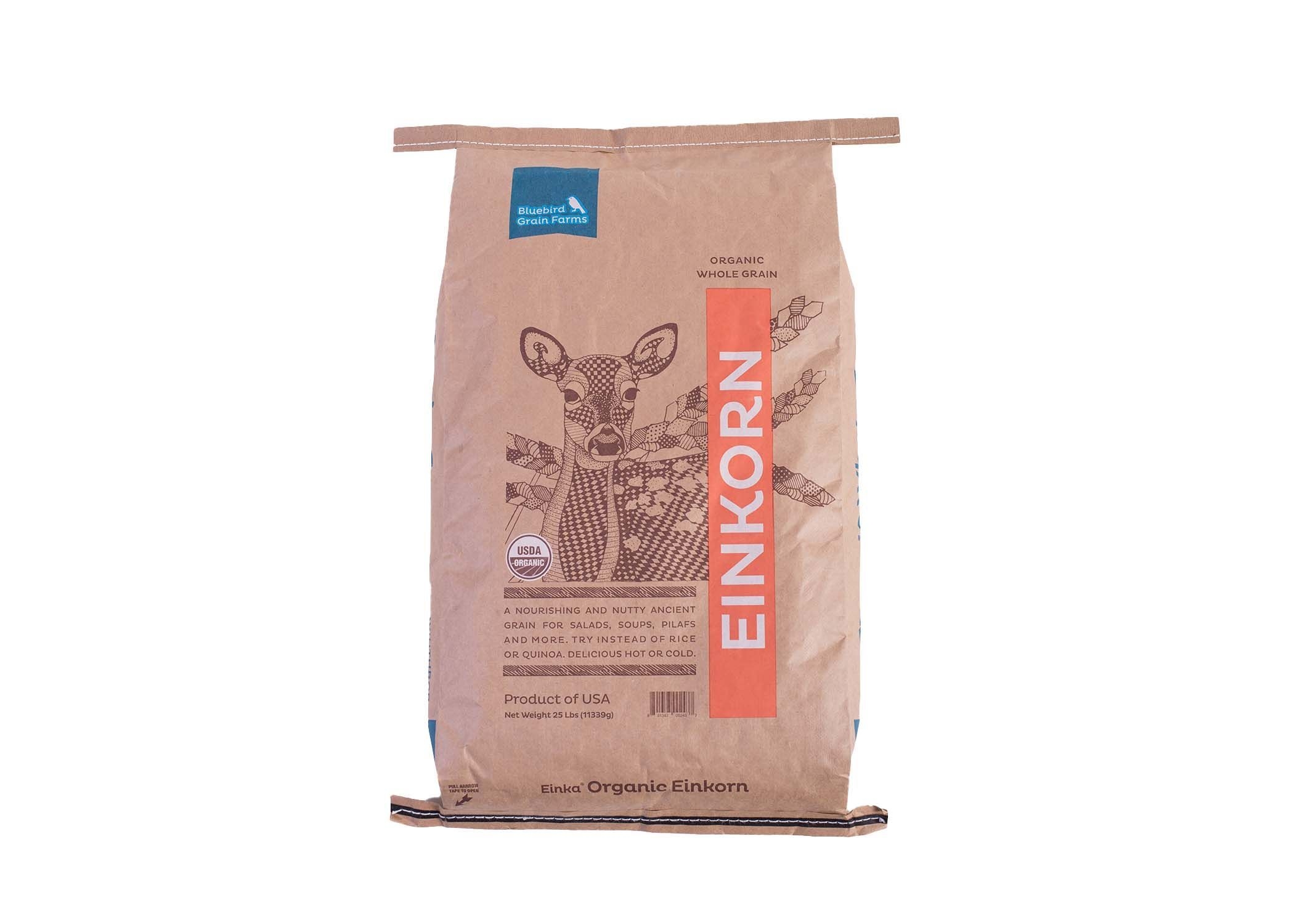 Bluebird Grain Farms Organic Whole Grain Einkorn Berries, 25 Pound