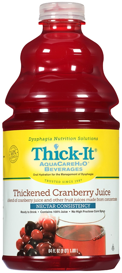 Thick It Aqua Care H20 Thickened Cranberry Juice Nectar, 64 Fluid Ounce -- 4 per case.