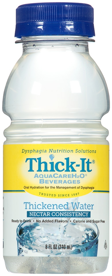 Thick It AquaCare H2O Nectar Consistency Thickened Water Beverage, 8 Ounce -- 24 per case.