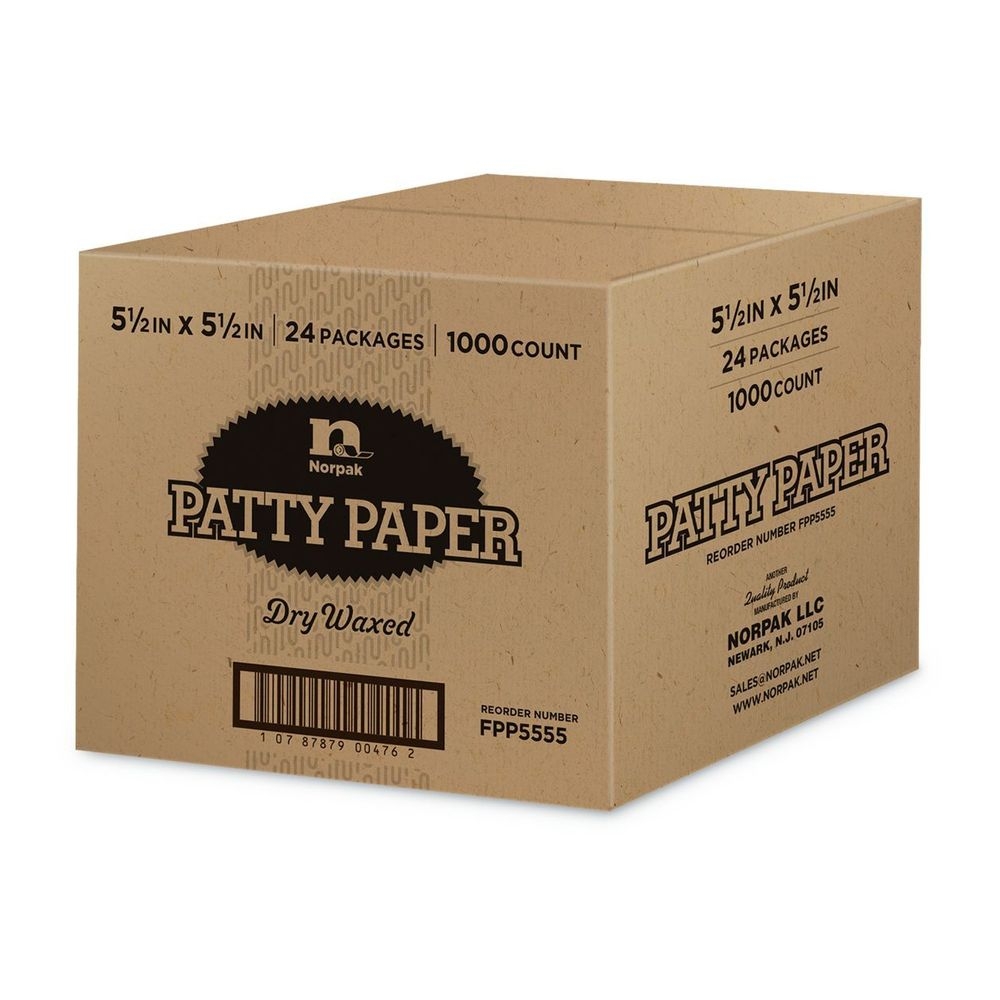 Norpak 5.5 x 5.5 inch White Patty Paper, 1000 count -- 24 per case