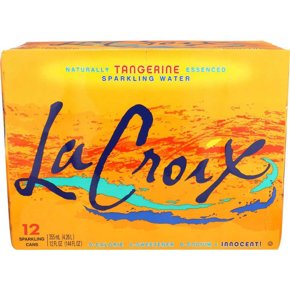 LaCroix Natural Tangerine Sparkling Water, 12 Fluid Ounce - 12 count per pack -- 2 packs per case