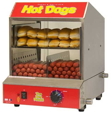 Winco BenchmarkUSA 120 Volt Dog Pound Hot Dog Steamer, 15 x 16 x 19 inch -- 1 set