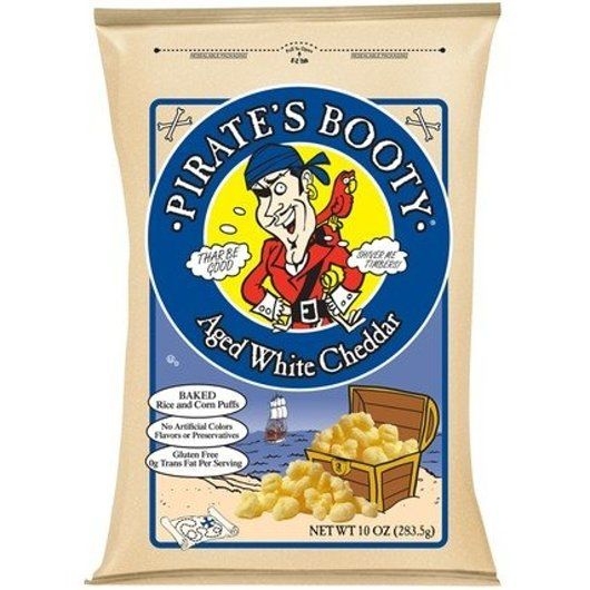 Pirates Booty Aged White Cheddar Cheese Puffs - Shipper, 10 Ounce -- 30 per case.