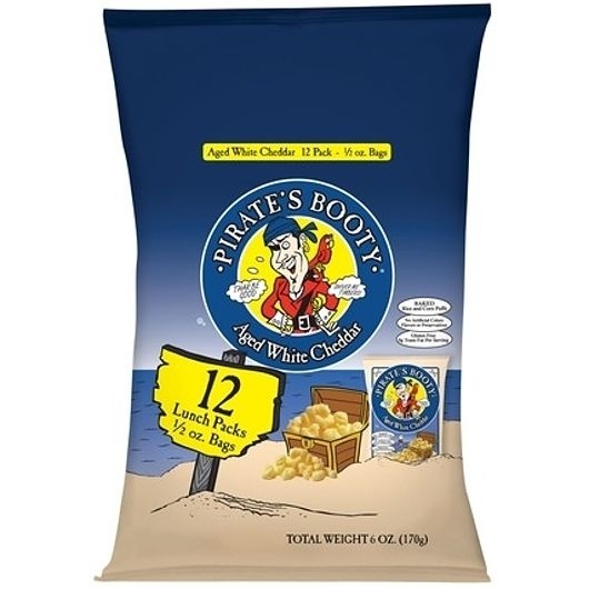 Pirates Booty Aged White Cheddar Cheese Puff, 6 Ounce -- 36 per case.