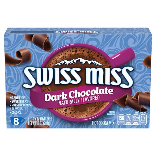 Swiss Miss Dark Chocolate Sensation Hot Cocoa Mix Envelope, 10 Ounce -- 12 per case.