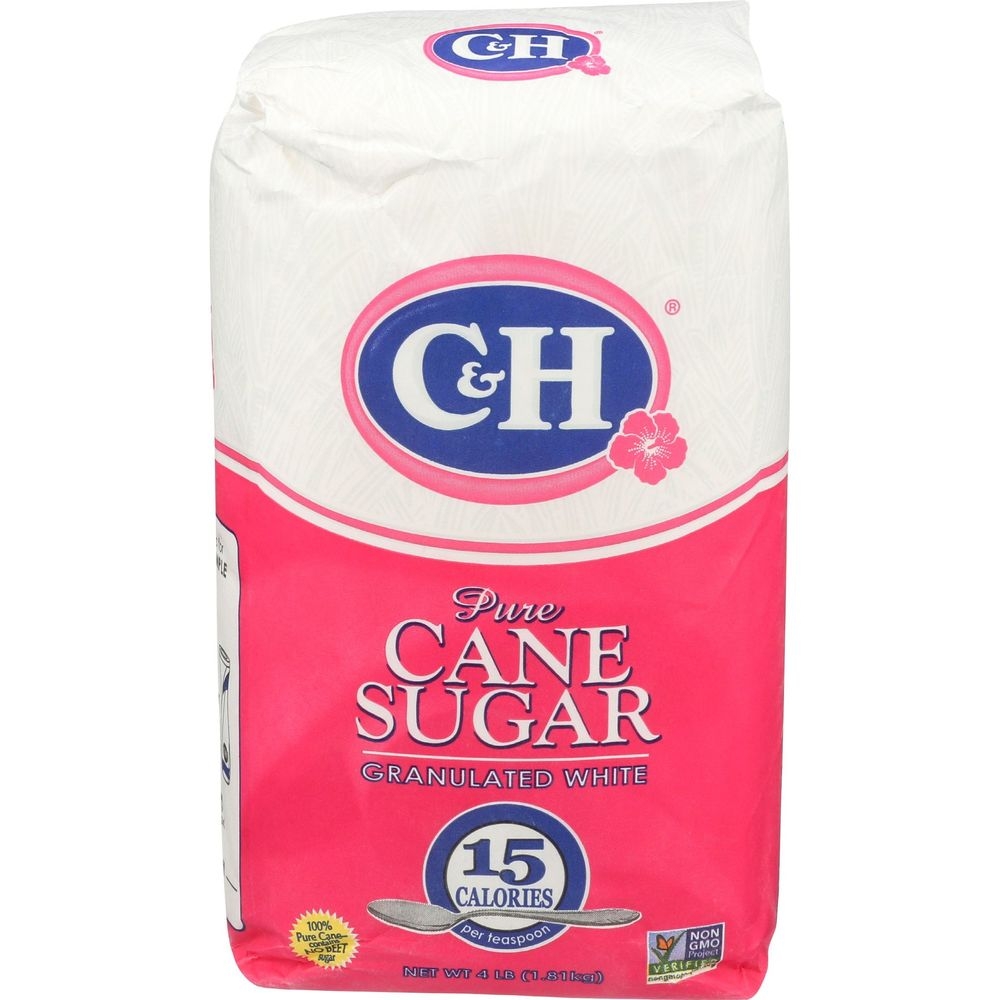 C and H Premium Granulated White Pure Cane Sugar, 4 Pound -- 10 per case