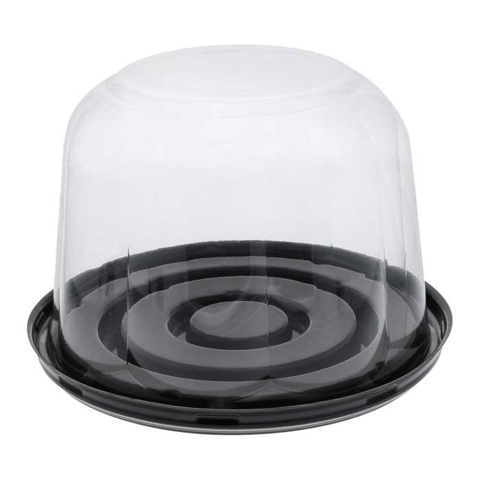 Pactiv RPET Black Cake Base with Rose Dome Lid, 2 Ounce Capacity -- 160 per case