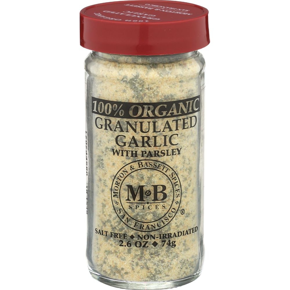 Morton and Bassett Organic Granulated Garlic with Parsley, 2.6 Ounce -- 3 per case