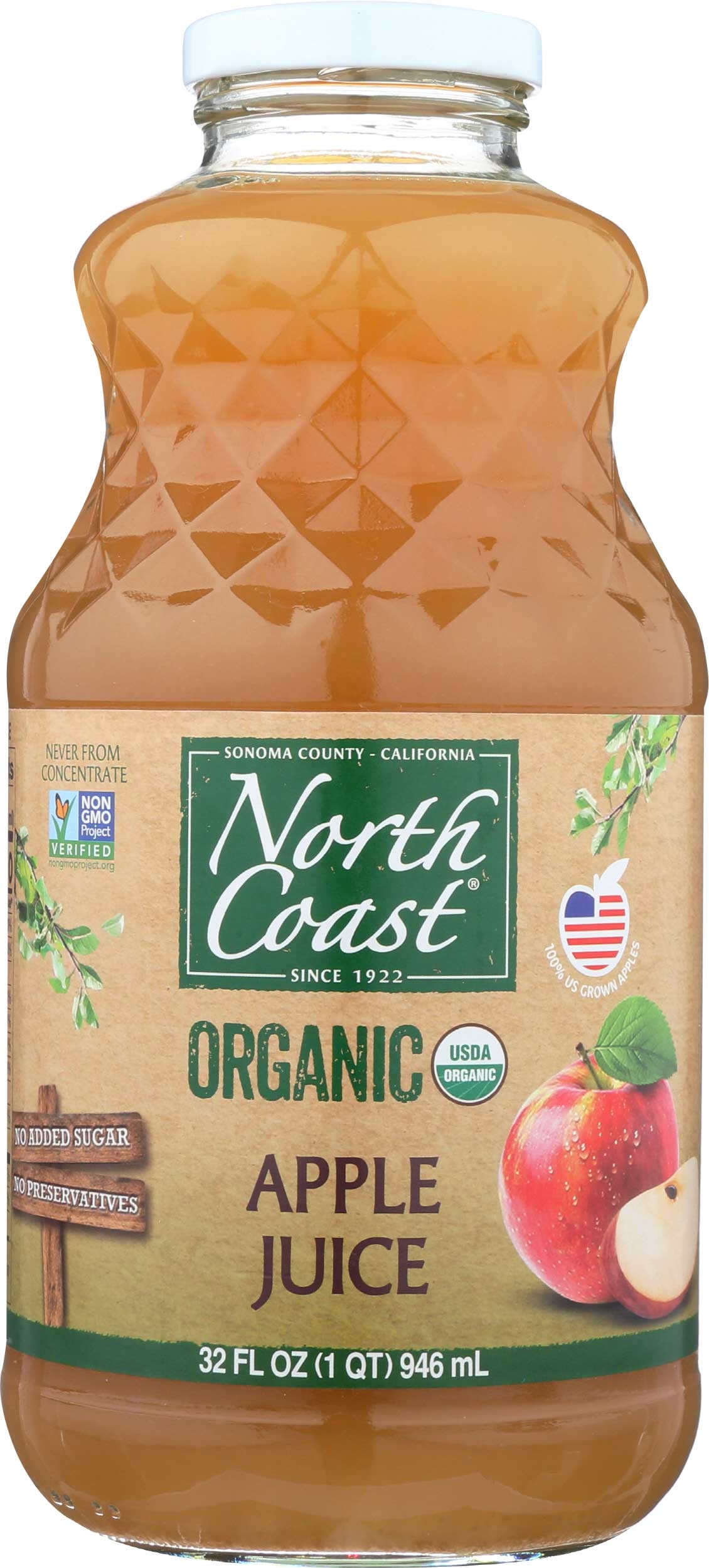 North Coast Organic Apple Juice, 32 Ounce -- 6 per case