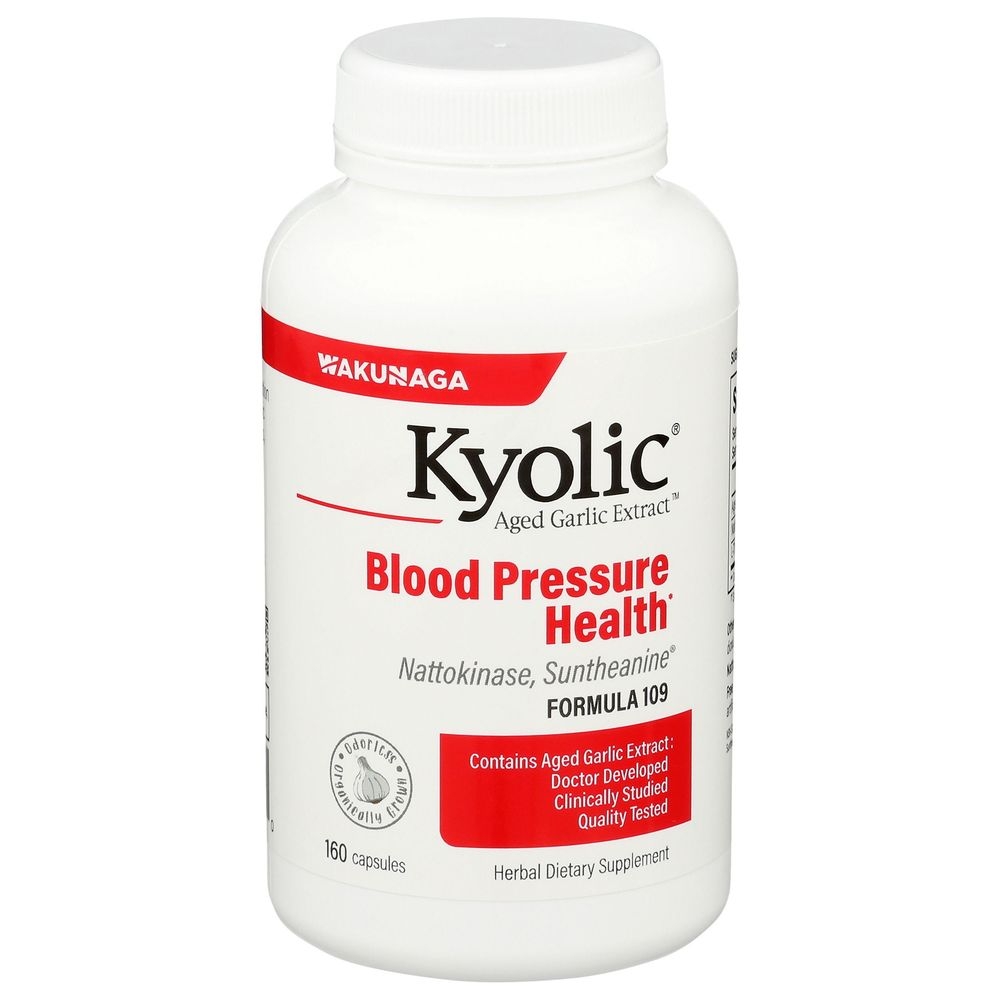Kyolic Aged Garlic Extract Formula 109 Blood Pressure Health Dietary Supplement Capsules, 160 count