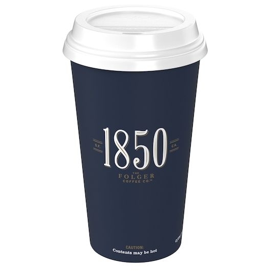 Folgers 1850 Paper Cup, 20 Ounce.