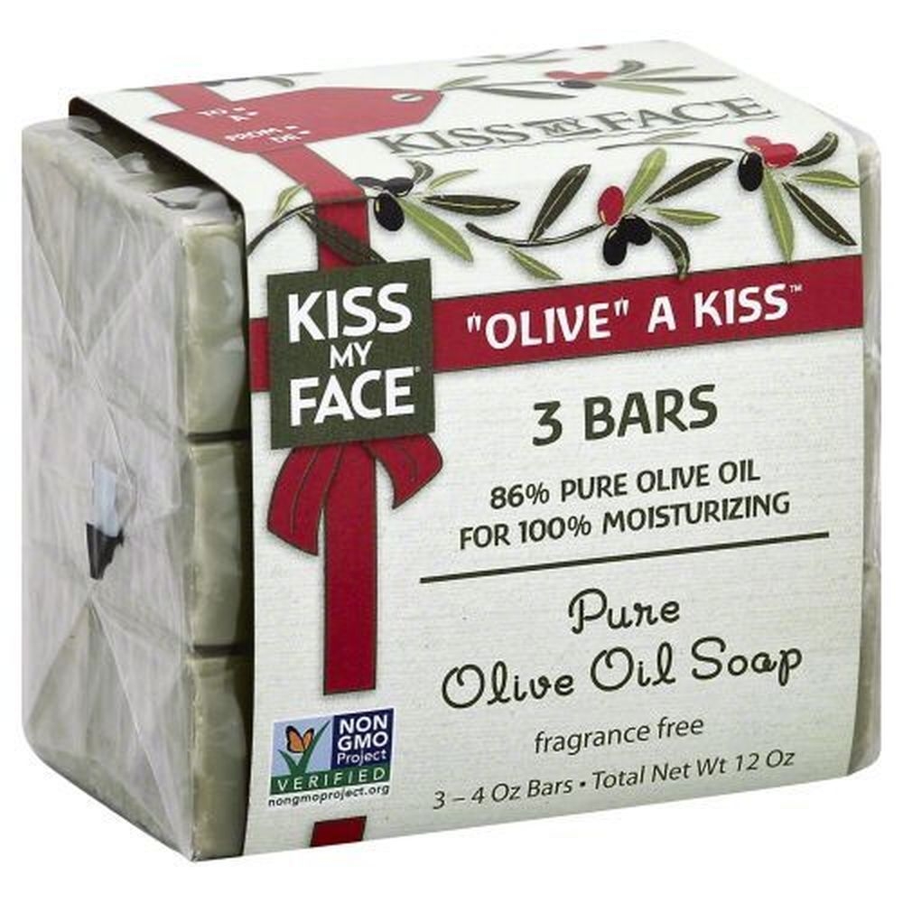 Kiss My Face Naked Pure Olive Oil Bar Soap, 12 Ounce -- 4 per case