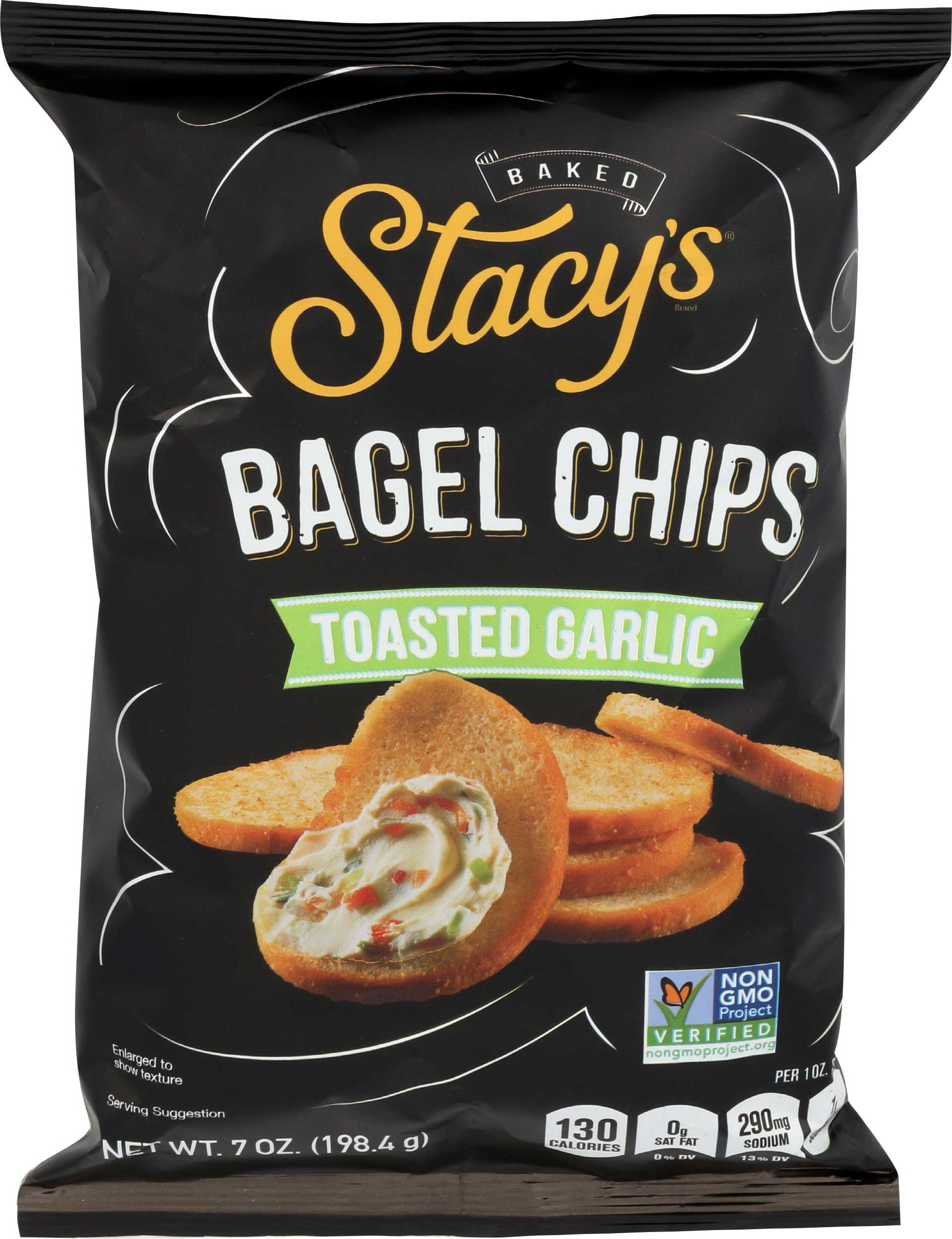 Stacys Toasted Garlic Bagel Chips, 7 Ounce -- 12 per case