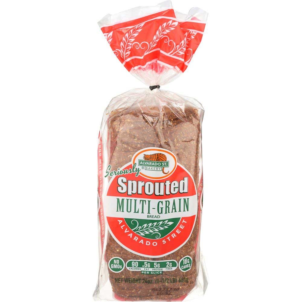 Alvarado Street Bakery Organic Sprouted Wheat Multi-Grain Bread, 24 Ounce -- 6 per case.