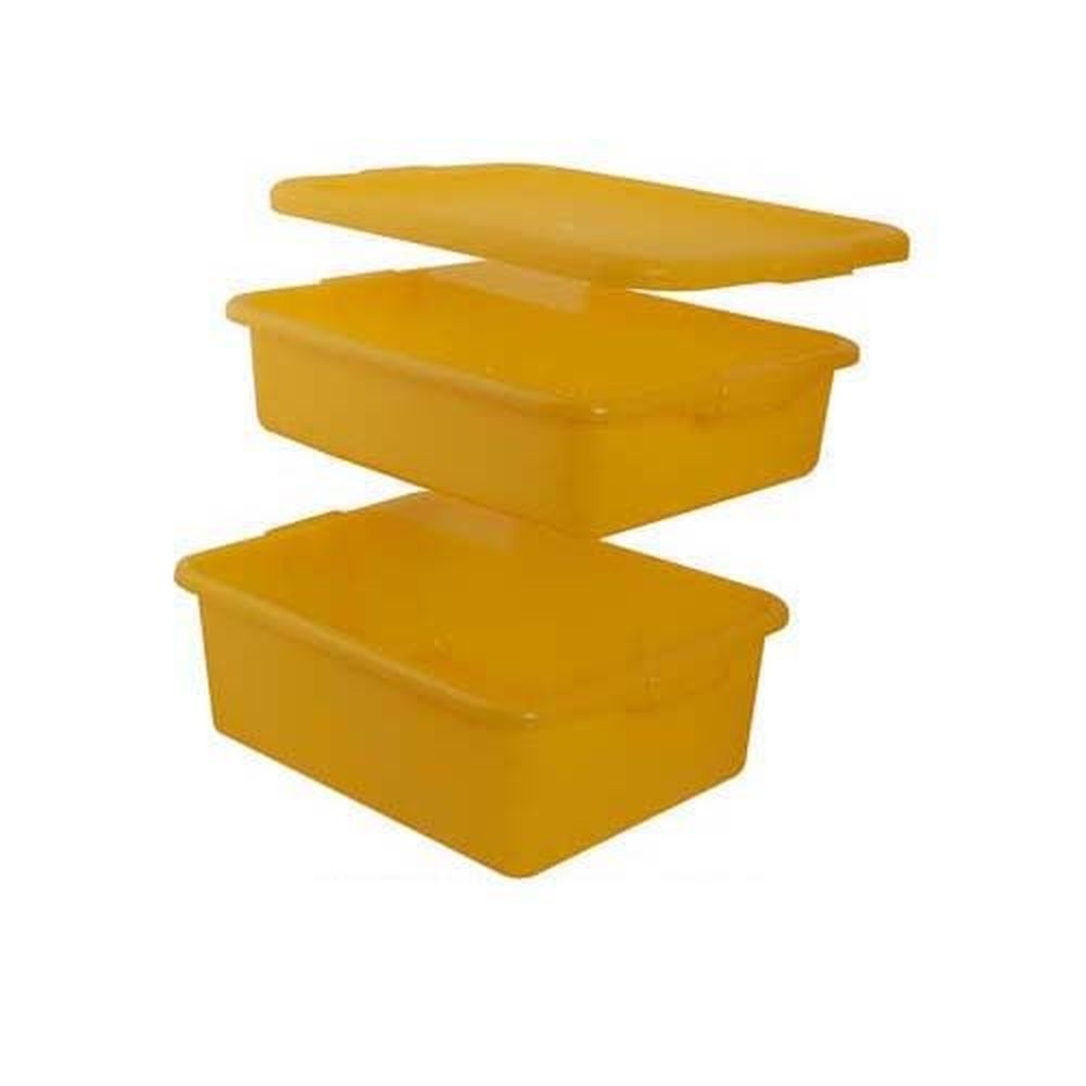 Vollrath 1505-C08 Traex Color Mate Yellow Food Storage Box Set, 20 inch x 15 inch x 8 inch