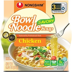 Nong Shim Savory Chicken Noodle Soup Bowl, 3.03 Ounce -- 12 per case