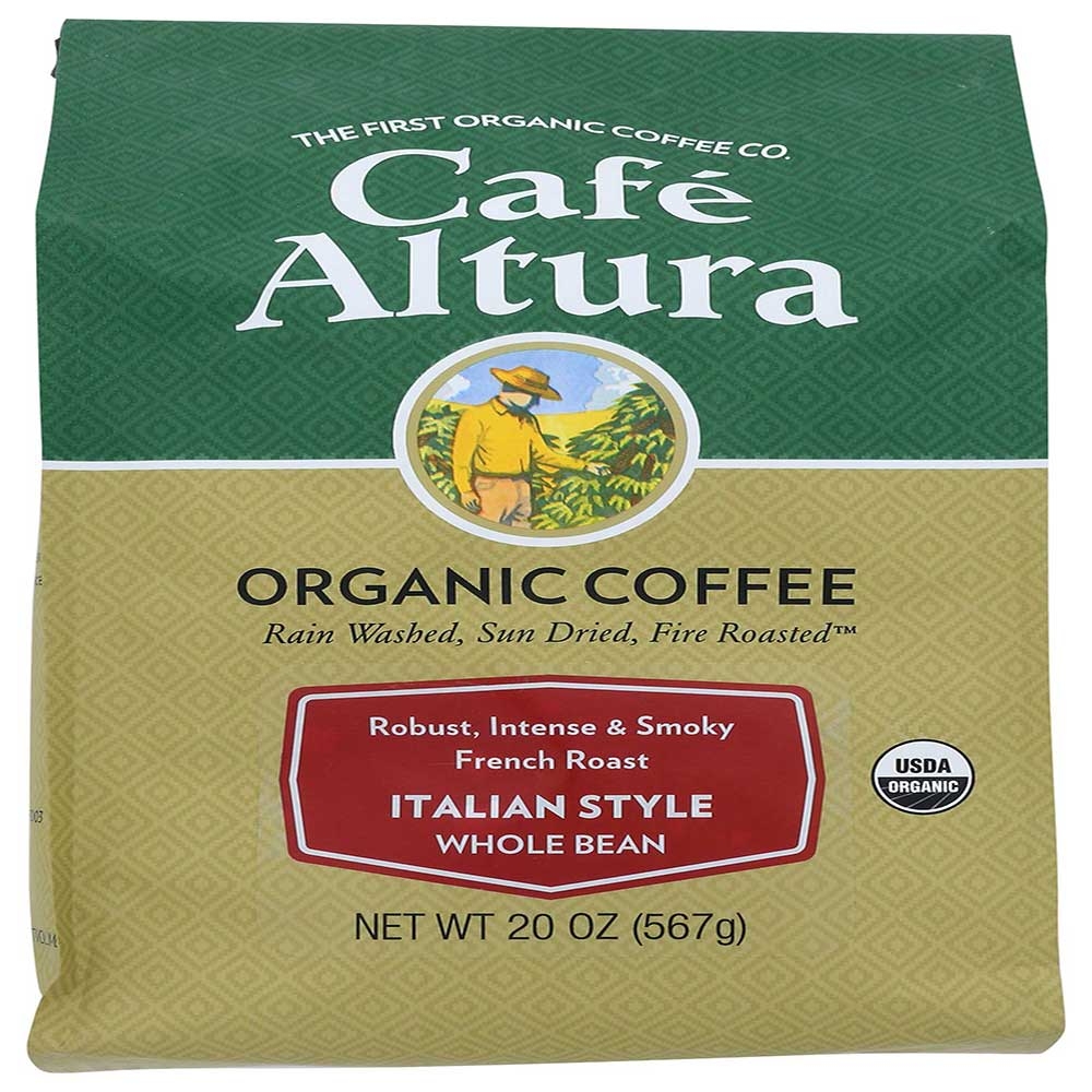 Cafe Altura Organic Italian Style Whole Bean Coffee, 1.25 Pound -- 6 per case