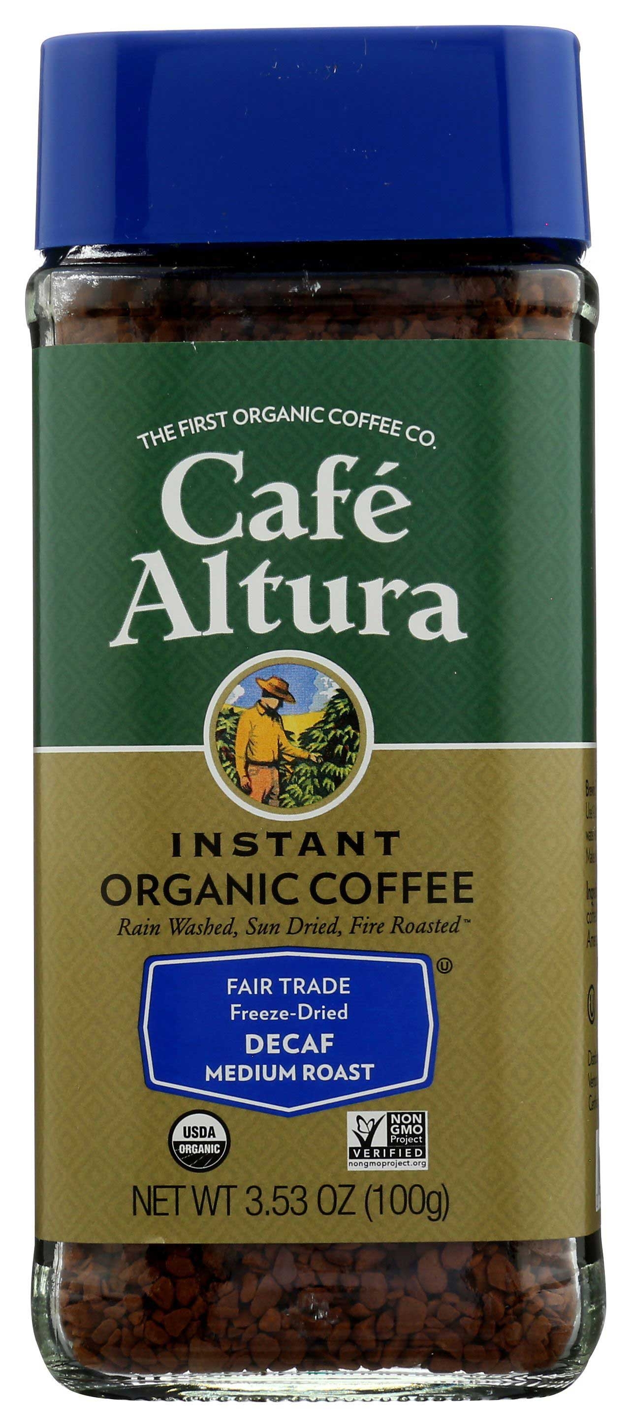 Cafe Altura Organic Decaf Medium Roast Instant Coffee, 3.5 Ounce -- 6 per case