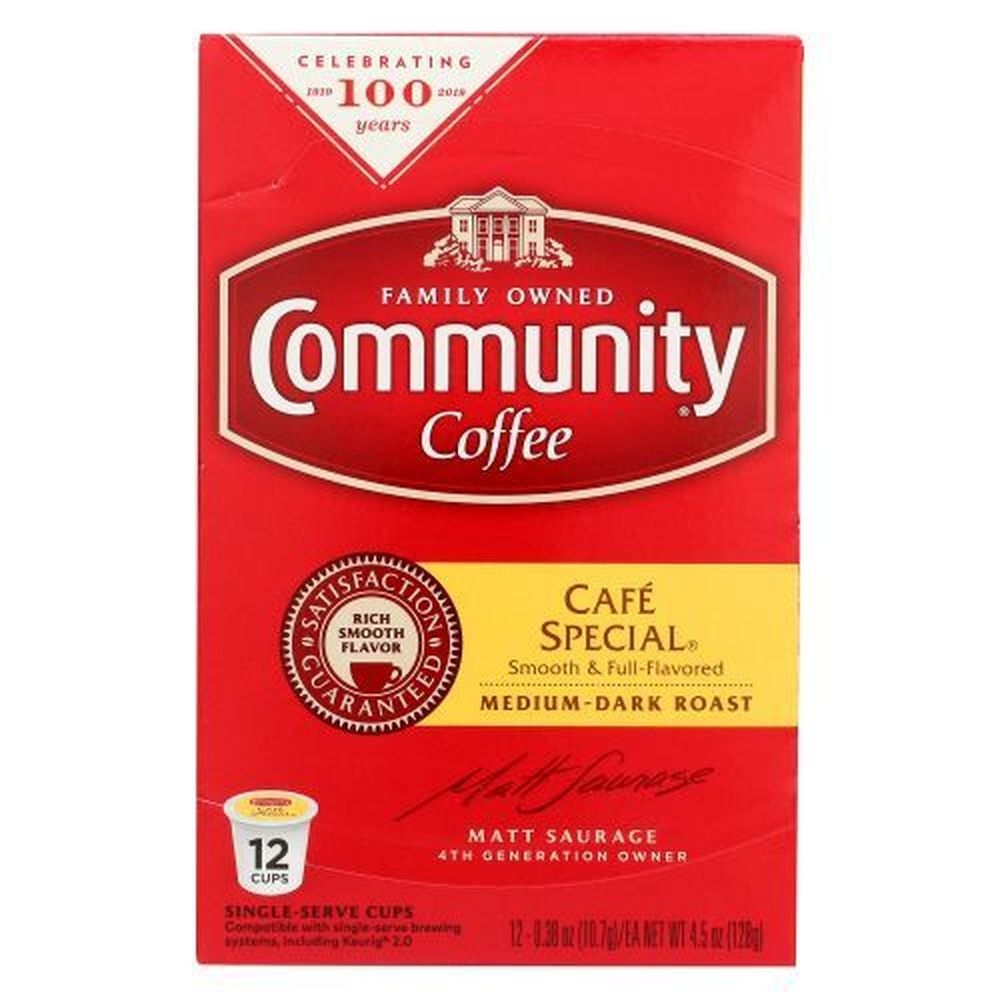 Community Coffee Cafe Special Medium Dark Roast Coffee, 12 count -- 6 per case