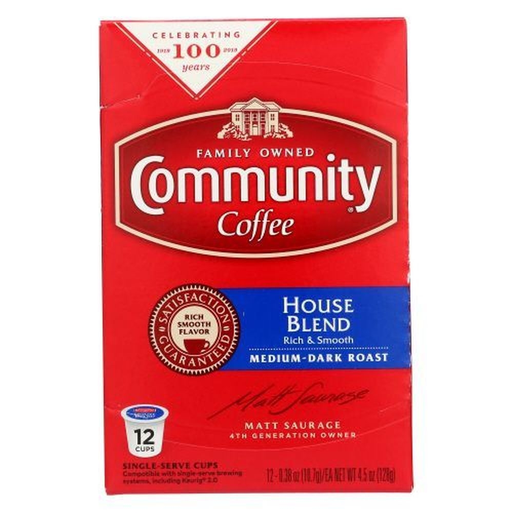 Community Coffee House Blend Medium Dark Roast Coffee, 12 count -- 6 per case