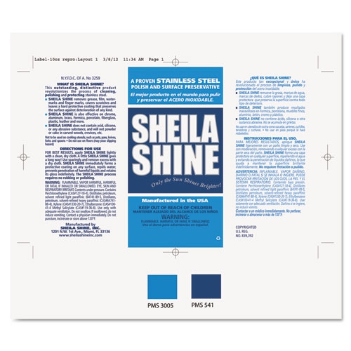 Sheila Shine Silver/White Product Label, 6.75 x 4.25 inch -- 100 per case