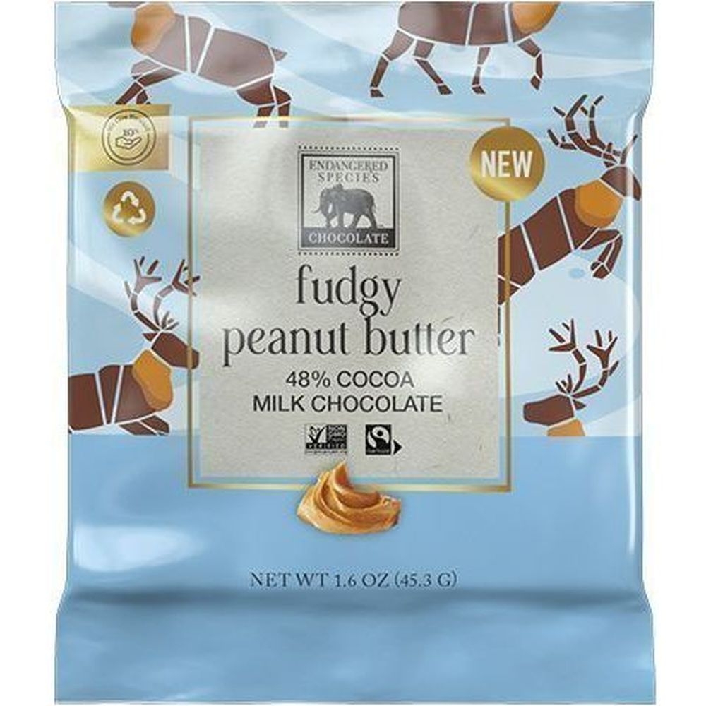 Endangered Species Fudgy Peanut Butter 48 Percent Milk Chocolate, 1.6 Ounce -- 12 per case