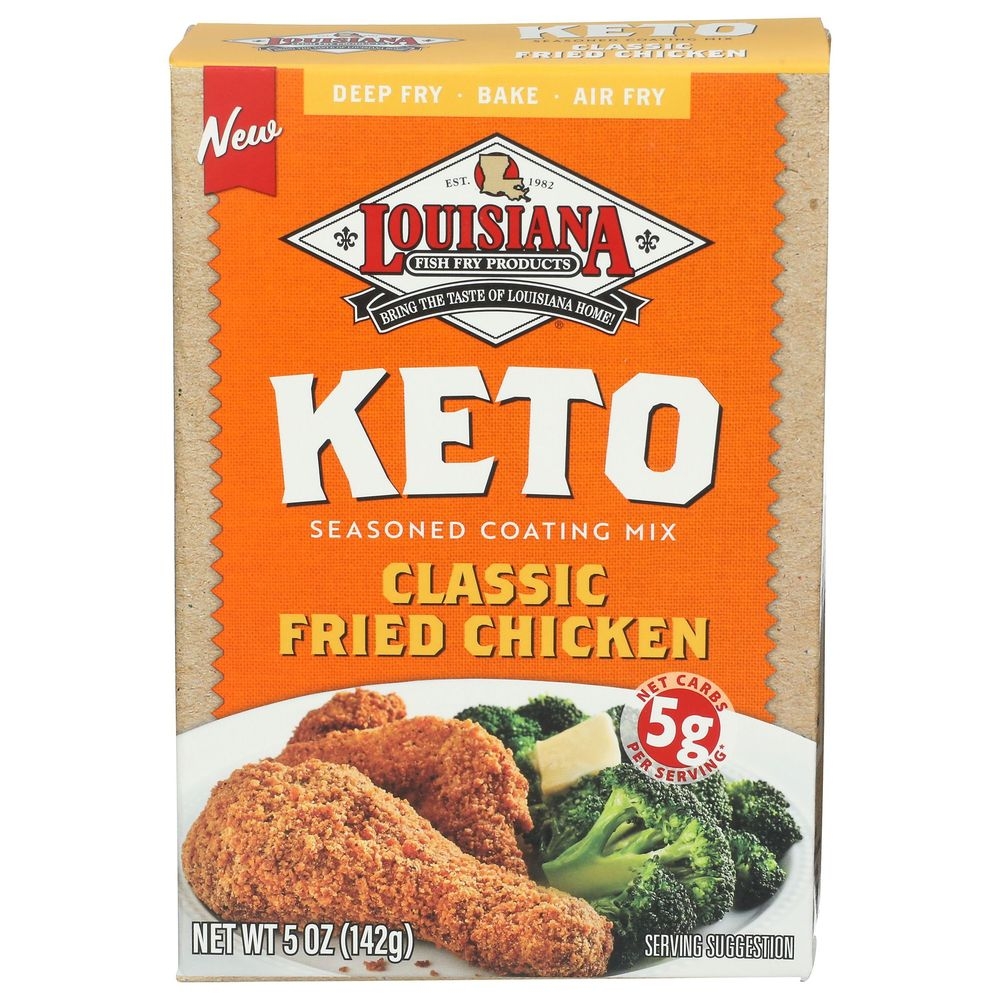 Louisiana Fish Fry Classic Fried Chicken Keto Seasoned Coating Mix, 5 Ounce -- 6 per case