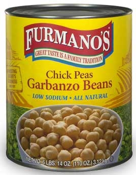 Furmanos Low Sodium All Natural Extra Fancy Chick Peas, 110 Ounce -- 6 per case