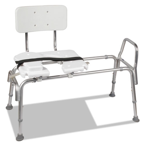 DMI Heavy-Duty Sliding Transfer Bench with Cut-Out Seat, 19 to 23 inch Seat Height