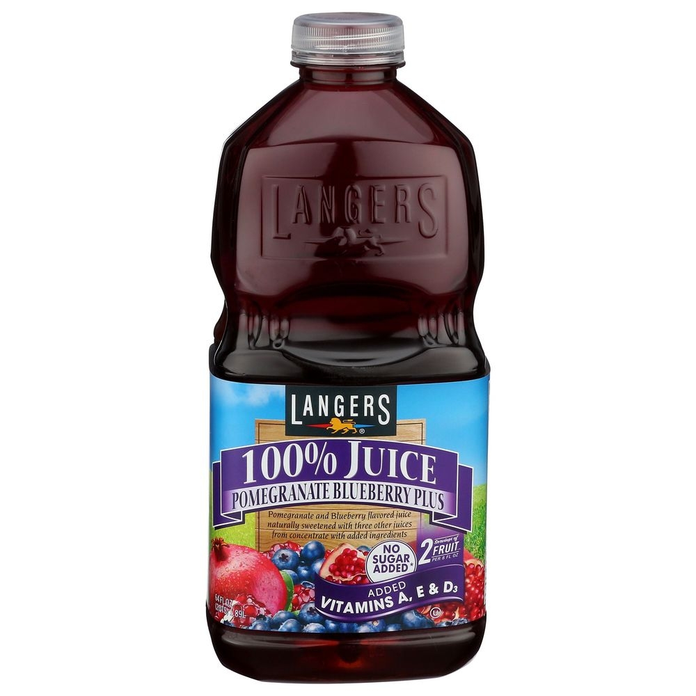 Langers 100 Percentage Pomegranate Blueberry Plus Juice, 64 Fluid Ounce -- 8 per case