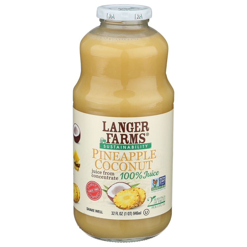 Langers Farms Pineapple Coconut Juice, 32 Fluid Ounce -- 6 per case