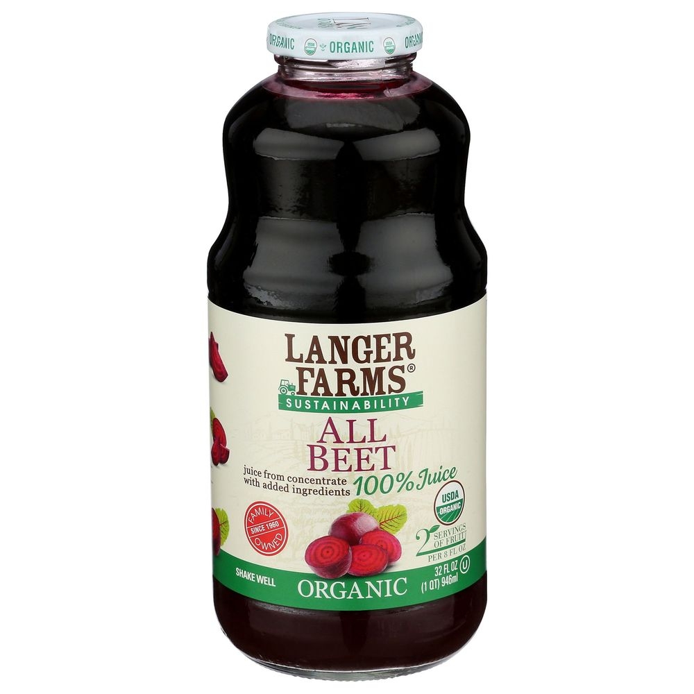 Langers Farms Organic All Beet Juice, 32 Fluid Ounce -- 6 per case