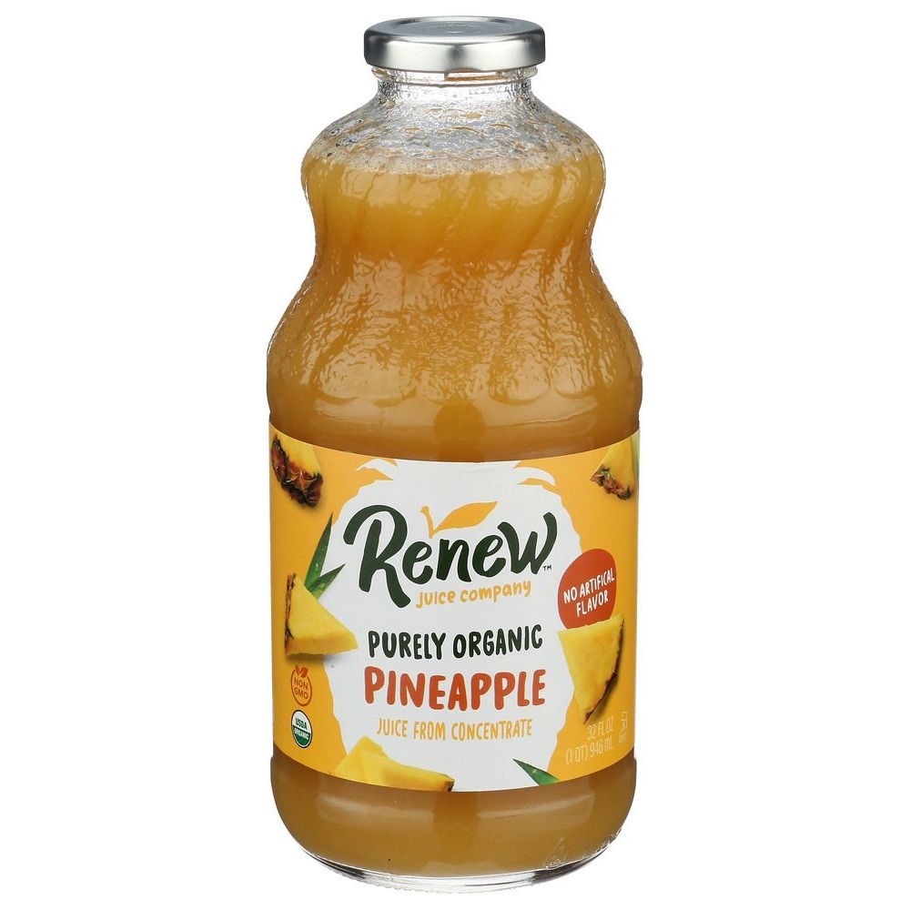 Renew Purely Organic Pineapple Juice, 32 Fluid Ounce -- 6 per case