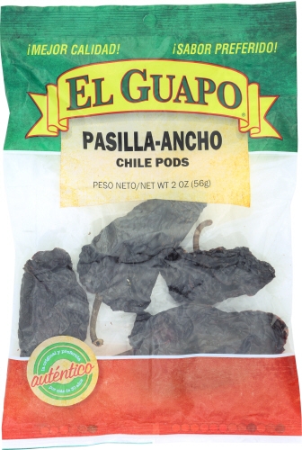 EL Guapo Whole Pasilla Ancho Chile Pod, 2 Ounce -- 12 per case