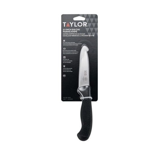 Taylor Black Handle Paring Knife, 3.5 inch -- 3 per case