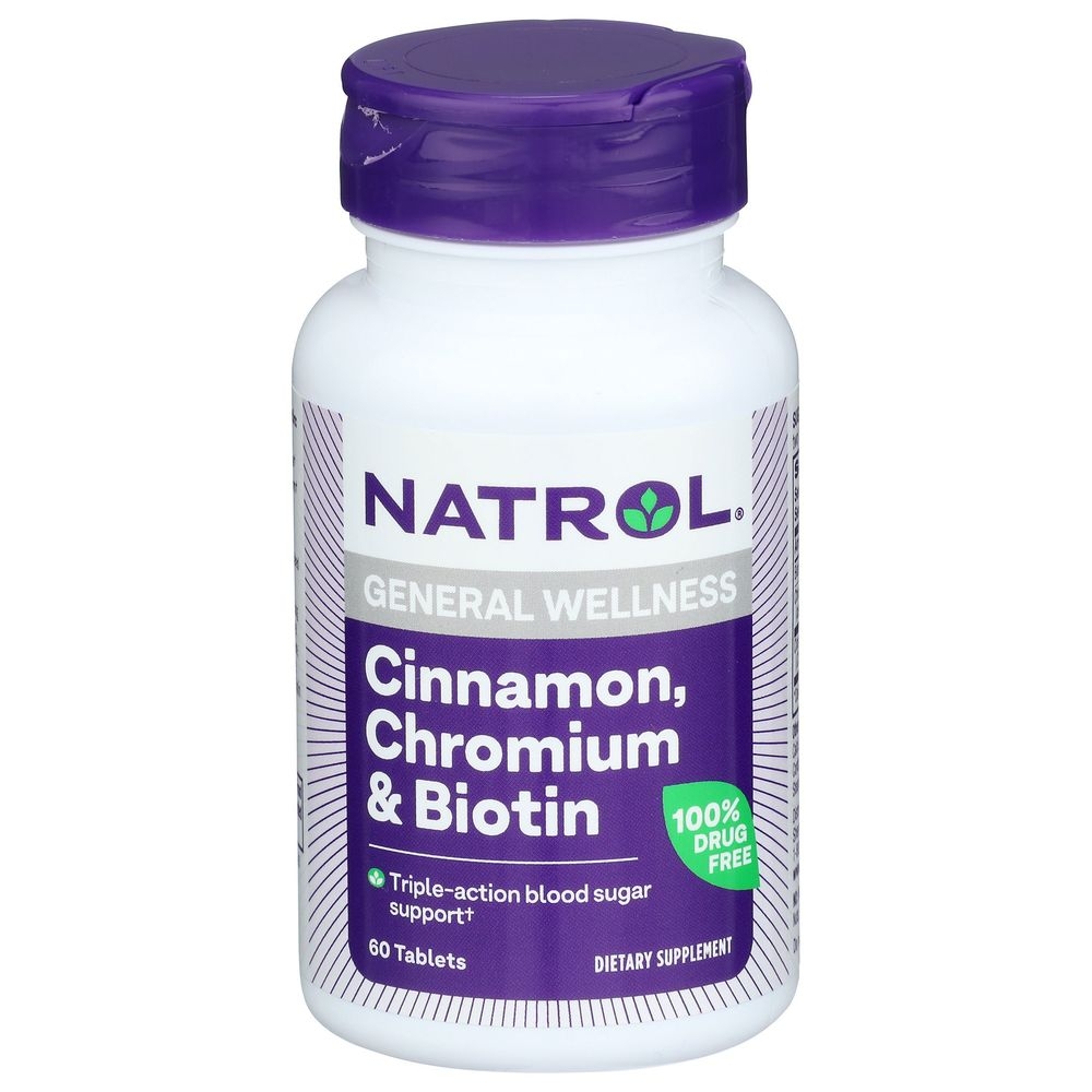 Natrol Chromium and Biotin Cinnamon General Wellness Tablets, 60 count