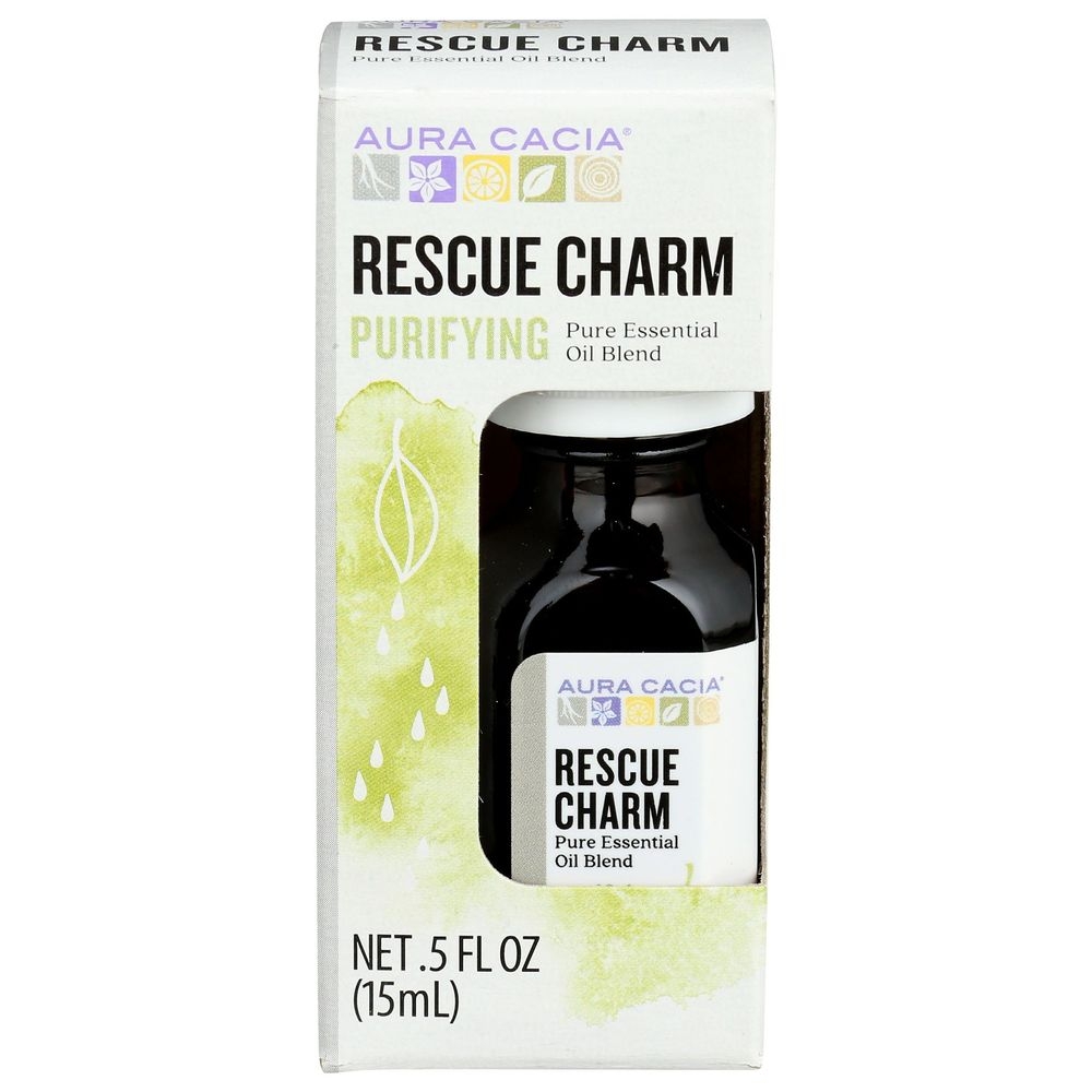 Aura Cacia Rescue Charm Essential Oil Blend - Boxed, 0.5 Fluid Ounce